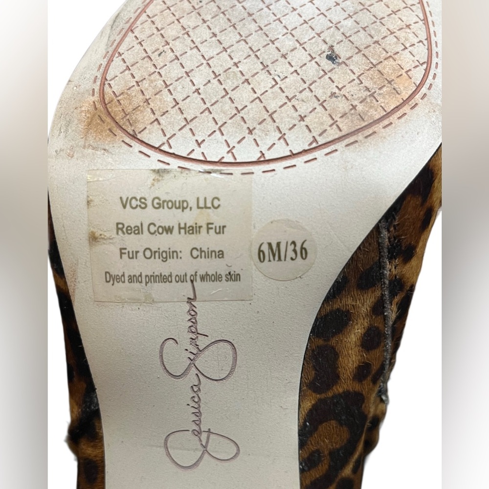 Jessica Simpson Women’s Leopard Print Ankle Boots with Studded Heels 6M EUC - Picture 10 of 10